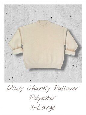Circular Fashion: Cream Chunky Knit Pullover Sweater, Women's X-Large